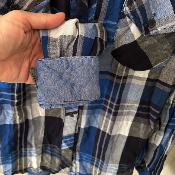 RAILS BLUE PLAID BUTTON DOWN FLANNEL AHIRT WITH POCKETS SIZE SMALL - Picture 7 of 11